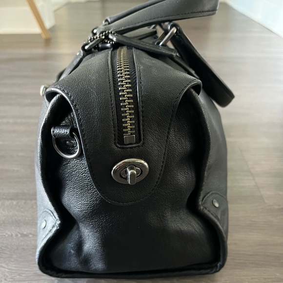 EUC!!! Coach Rhyder 1941 Collection Black Pebbled Leather Satchel Handbag - Picture 8 of 14